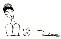 menina e o gato
